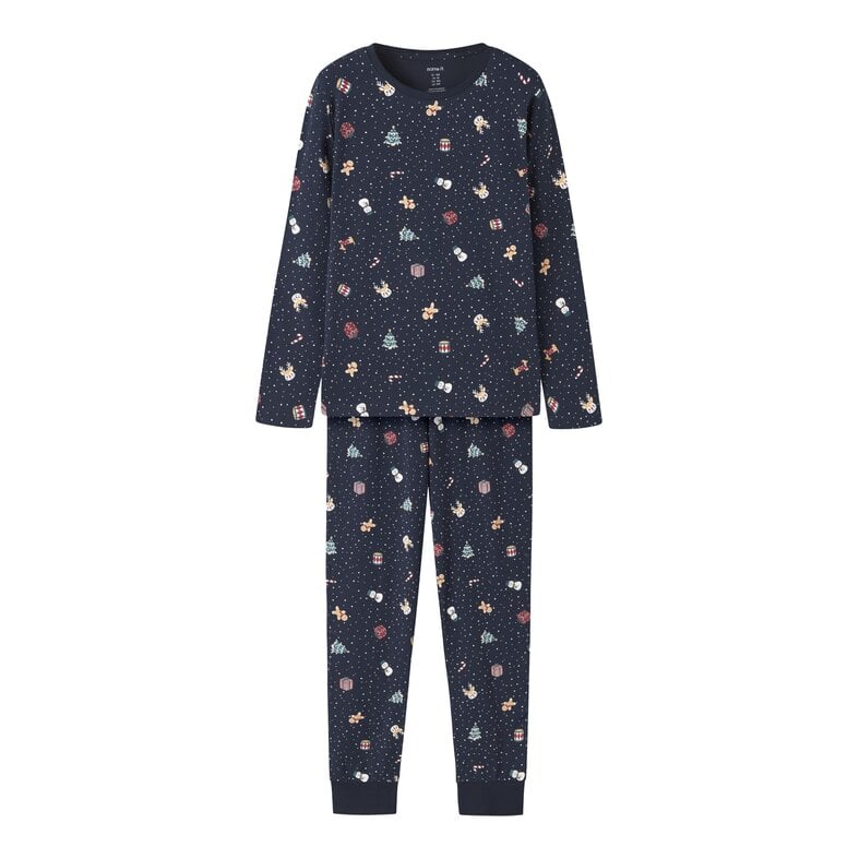 Name It Name It Boys'/Girls' Children's Christmas Pajama Set NKNVISMAS Dark Blue
