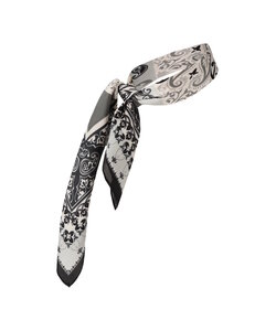Sarlini Women's Bandana Neck Scarf Thin Black/Gray