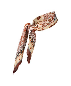 Sarlini Women's Bandana Neck Scarf Thin Brown