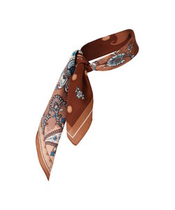 Sarlini Women's Bandana Neck Scarf Thin Brown