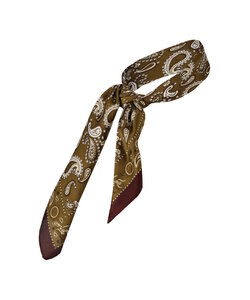 Sarlini Women's Bandana Neck Scarf Thin Brown/Green
