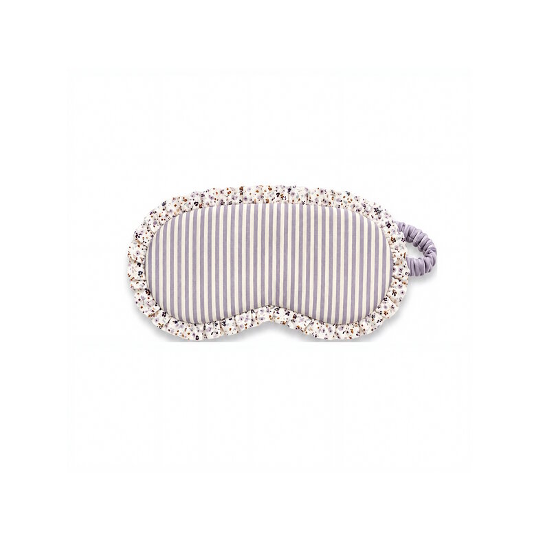 By Louise By Louise Dames Slaapmasker Katoen Set 2-Pack Paars Gebloemd/Gestreept