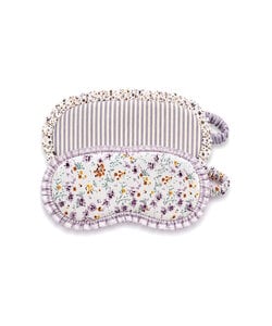 By Louise Dames Slaapmasker Katoen Set 2-Pack Paars Gebloemd/Gestreept