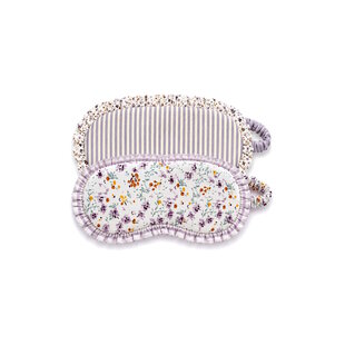 By Louise Dames Slaapmasker Katoen Set 2-Pack Paars Gebloemd/Gestreept