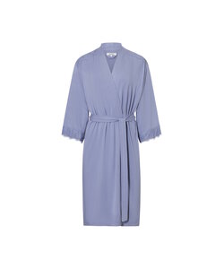 Ten Cate Women's Kimono Robe with Lace Viscose Solid Light Blue