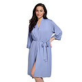 Ten Cate Ten Cate Women's Kimono Robe with Lace Viscose Solid Light Blue