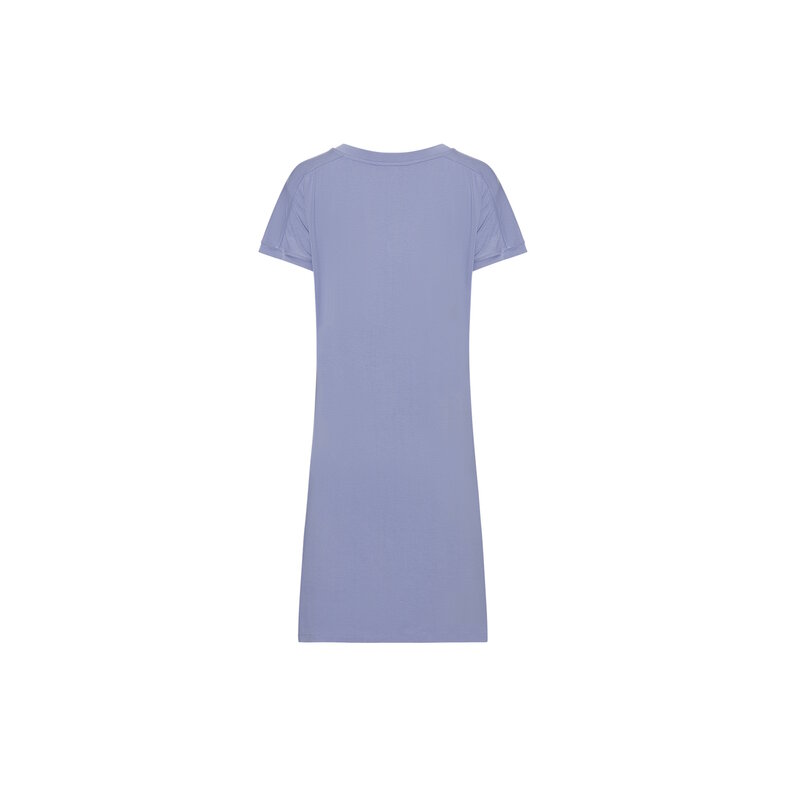 Ten Cate Ten Cate Dames Lang Nachthemd Korte Mouw Viscose Effen Lichtblauw
