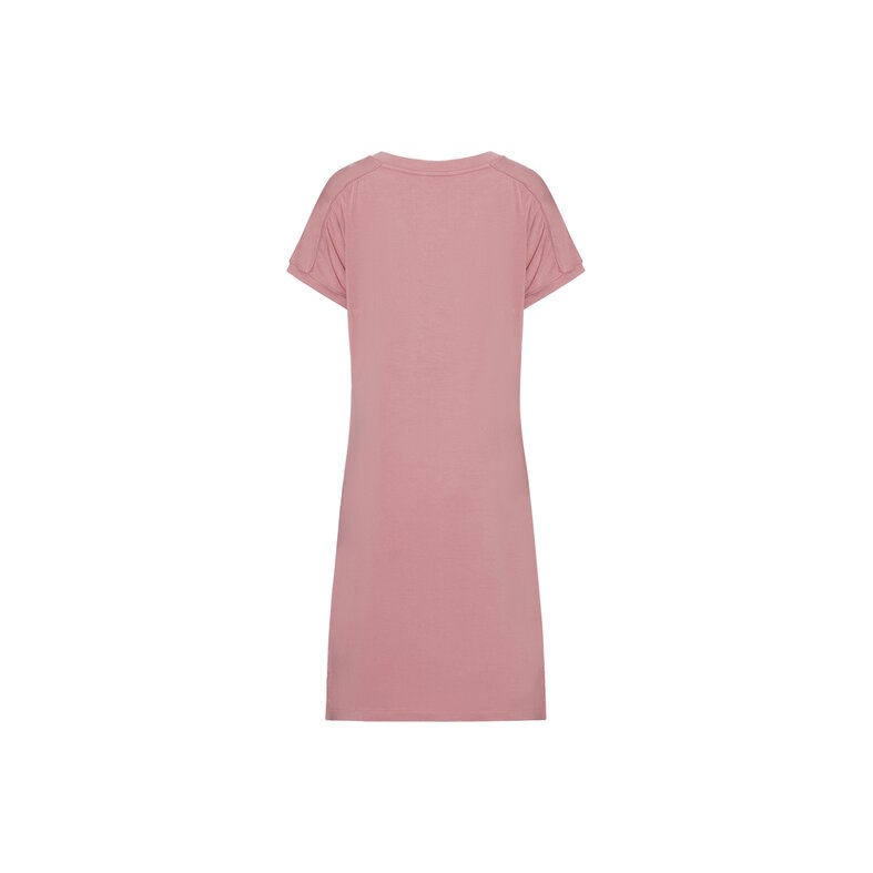Ten Cate Ten Cate Dames Lang Nachthemd Korte Mouw Viscose Effen Roze