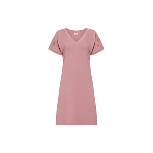 Ten Cate Dames Lang Nachthemd Korte Mouw Viscose Effen Roze