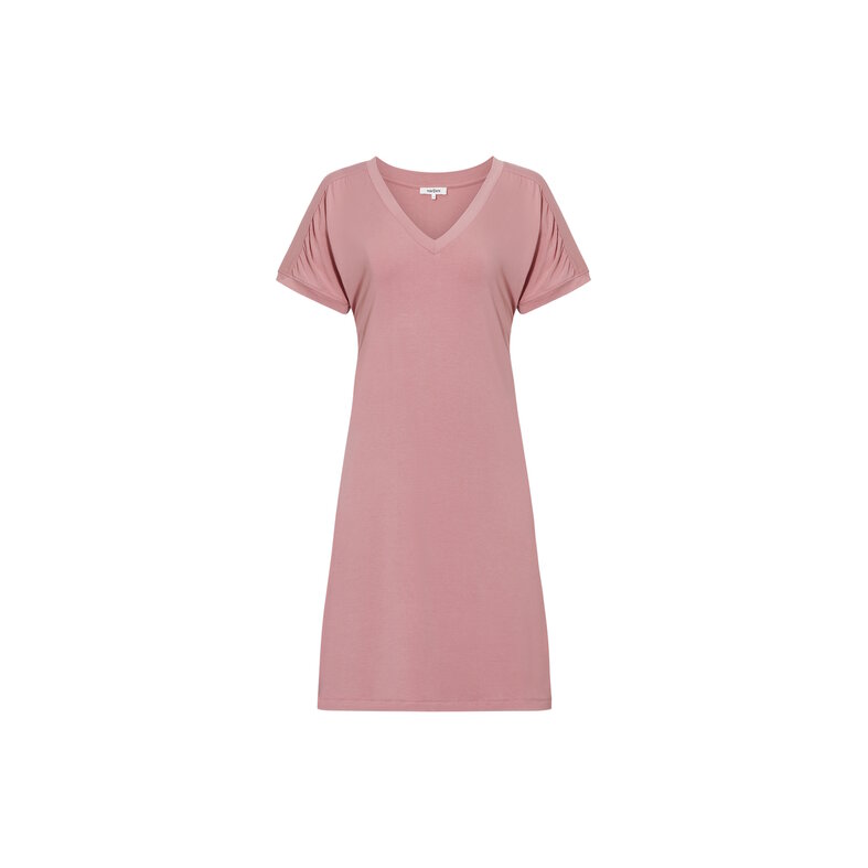 Ten Cate Ten Cate Dames Lang Nachthemd Korte Mouw Viscose Effen Roze