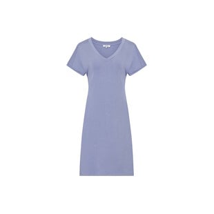 Ten Cate Dames Lang Nachthemd Korte Mouw Viscose Effen Lichtblauw