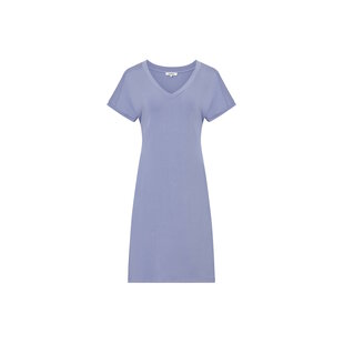 Ten Cate Women's Long Nightgown Short Sleeves Viscose Solid Light Blue