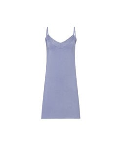 Ten Cate Dames Negligé Nachthemd Met Kant V-Hals Viscose Lichtblauw
