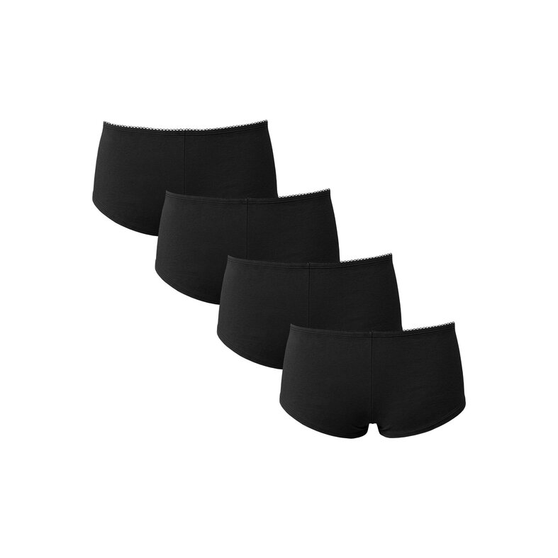 PIECES PIECES Women's Boxer Shorts PCLENA 4-Pack Solid Black