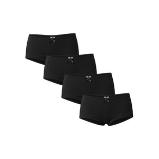 PIECES Women's Boxer Shorts PCLENA 4-Pack Solid Black