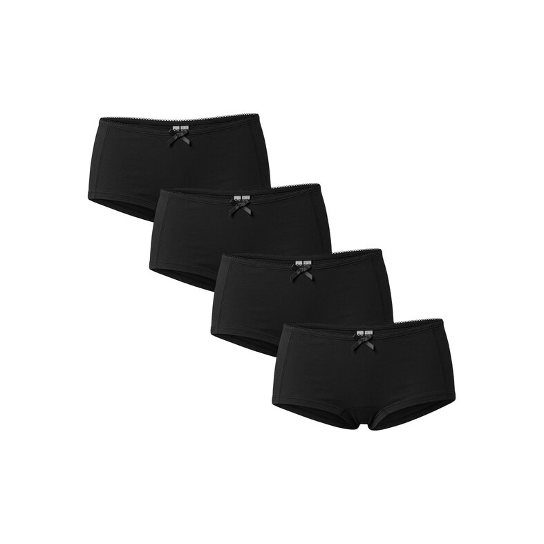PIECES PIECES Women's Boxer Shorts PCLENA 4-Pack Solid Black