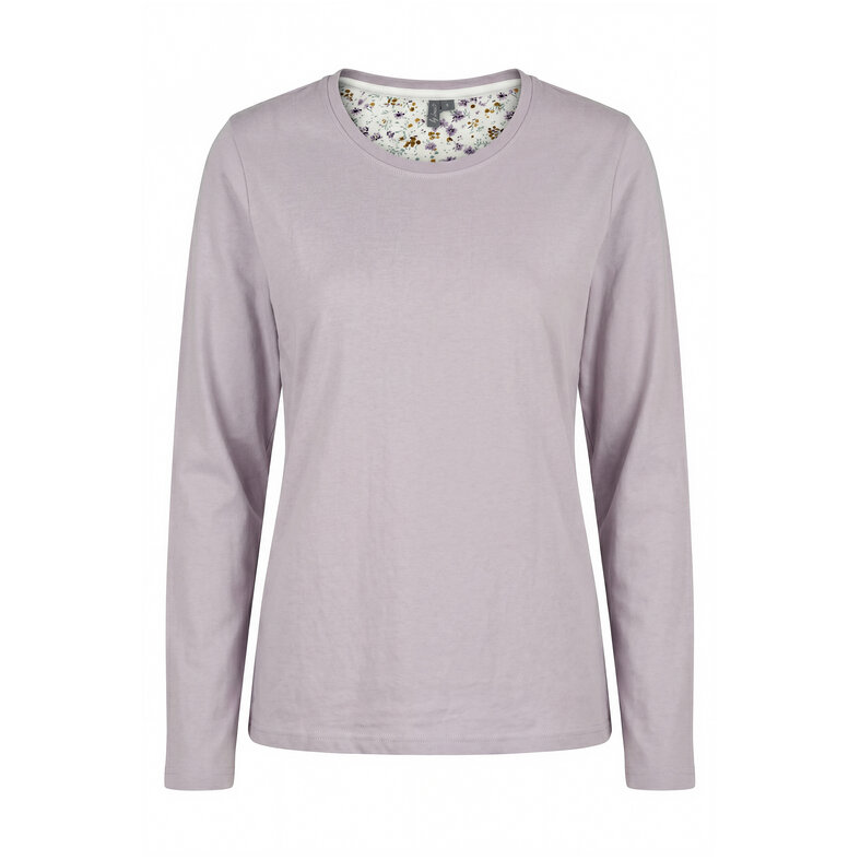 By Louise By Louise Ladies Pajama Set Long-Sleeve Cotton Striped Lilac