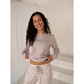 By Louise By Louise Dames Pyjama Set Lang Katoen Gebloemd Lila