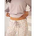 By Louise By Louise Dames Pyjama Set Lang Katoen Gebloemd Lila