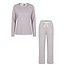By Louise By Louise Ladies Pajama Set Long-Sleeve Cotton Striped Lilac