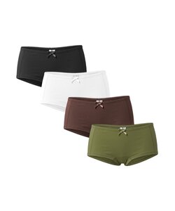 PIECES Women's Boxer Shorts PCLENA 4-Pack Solid Multicolor