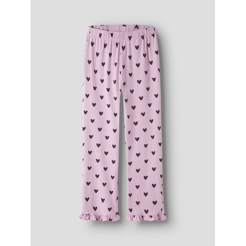 Name It Name It Meisjes Lange Pyjama Set NKFREAQ Roze Hartjes Print
