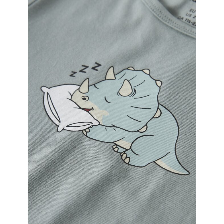Name It Name It Jongens Lange Pyjama Set NMMRYNDQ Turquoise Dinosaurus Print/Gestreept