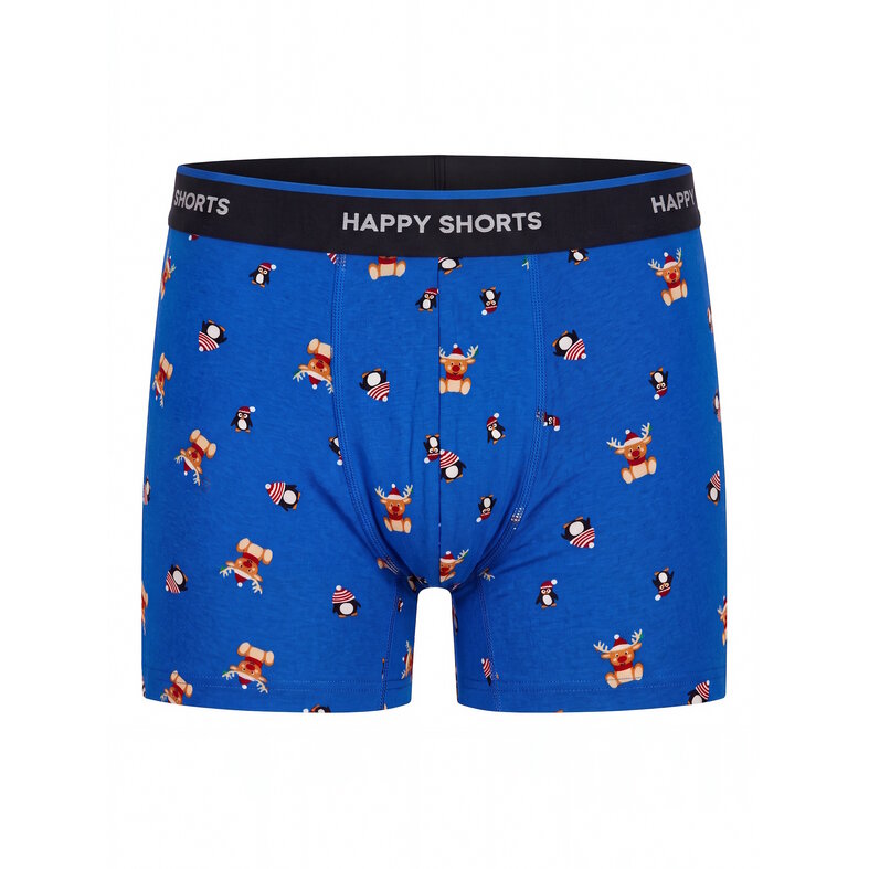 Happy Shorts Happy Shorts Heren Kerst Boxershorts Trunks 2-Pack Blauw/Zwart