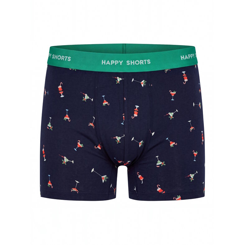 Happy Shorts Happy Shorts Heren Kerst Boxershorts Trunks 2-Pack Navy/Donkerrood