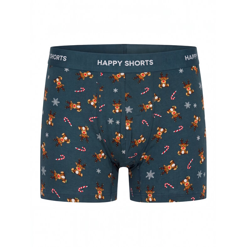 Happy Shorts Happy Shorts Heren Kerst Boxershorts Trunks 2-Pack Rood/Groen