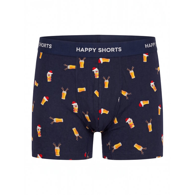 Happy Shorts Happy Shorts Heren Kerst Boxershorts Trunks 2-Pack Donkerblauw