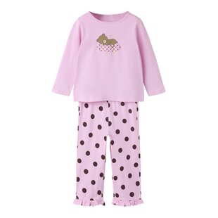 Name It Meisjes Lange Pyjama Set Giftbox NMFRANIQ Roze Beer Print/Gestipt