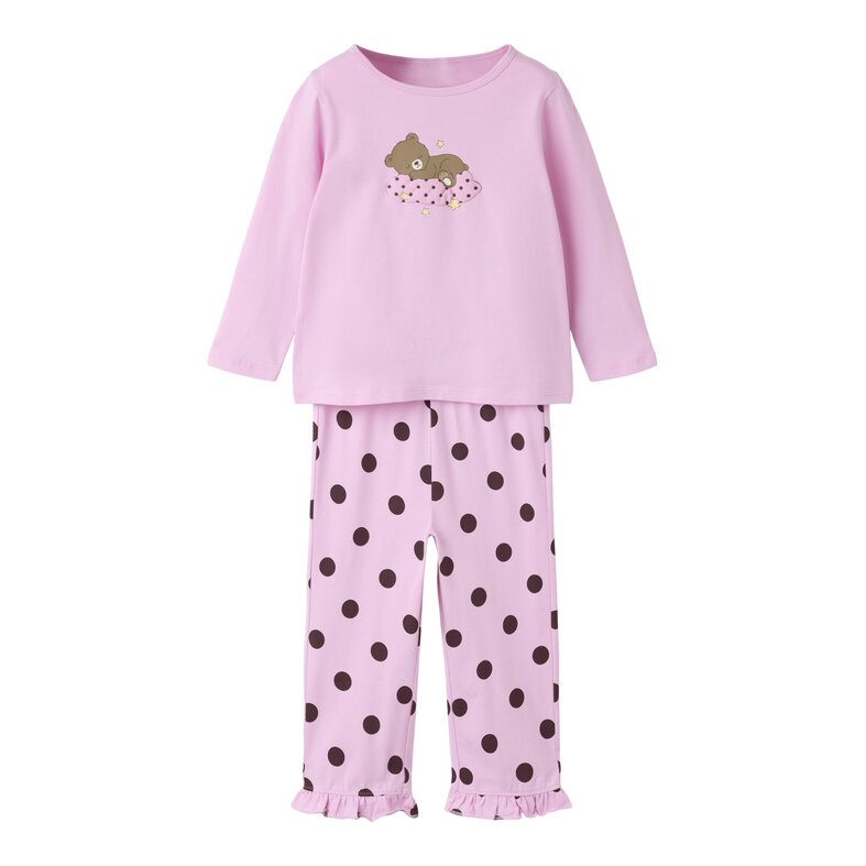 Name It Name It Meisjes Lange Pyjama Set Giftbox NMFRANIQ Roze Beer Print/Gestipt