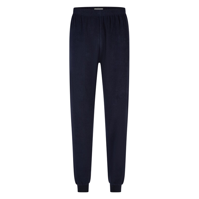 Phil & Co Phil & Co Heren Winter Pyjama Set Lang Badstof Visgraat Blauw
