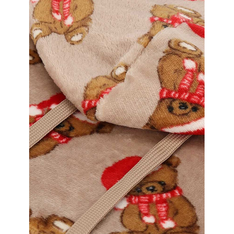 Apollo Dames Huggle Fleece Hoodie Loungewear Incl Capuchon Bruin Kerst Teddybeer