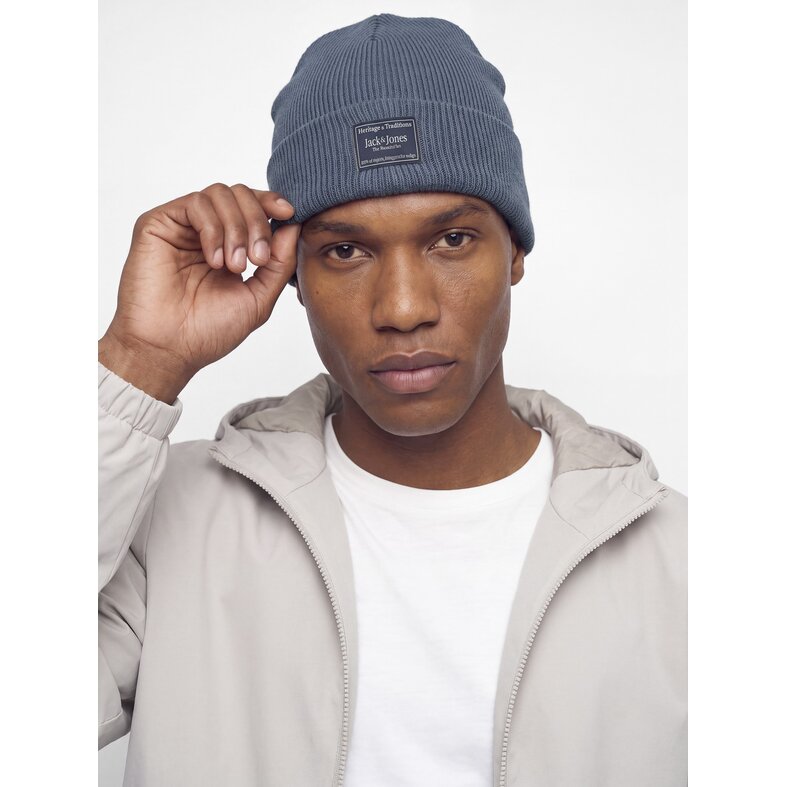 Jack & Jones Jack & Jones Heren Muts JACATTITUDE Beanie Grijsblauw