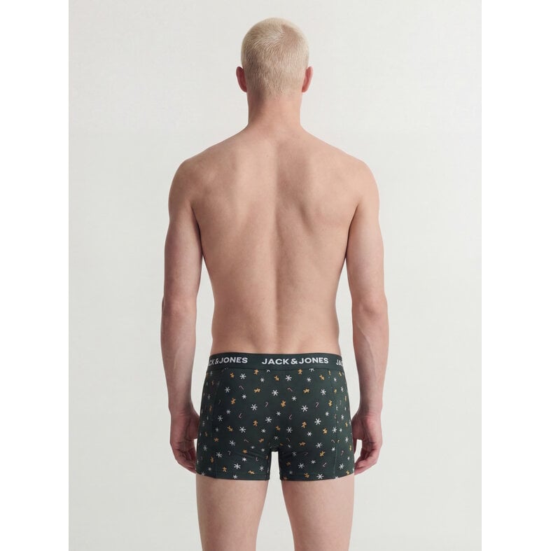Jack & Jones Jack & Jones Heren Kerst Boxershorts Trunks JACXMAS GINGERBREAD 3-Pack Donkergroen/Donkerblauw Kerst Print