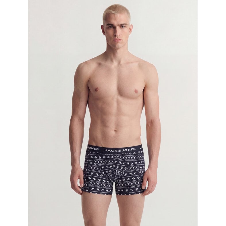 Jack & Jones Jack & Jones Heren Kerst Boxershorts Trunks JACXMAS GINGERBREAD 3-Pack Donkergroen/Donkerblauw Kerst Print