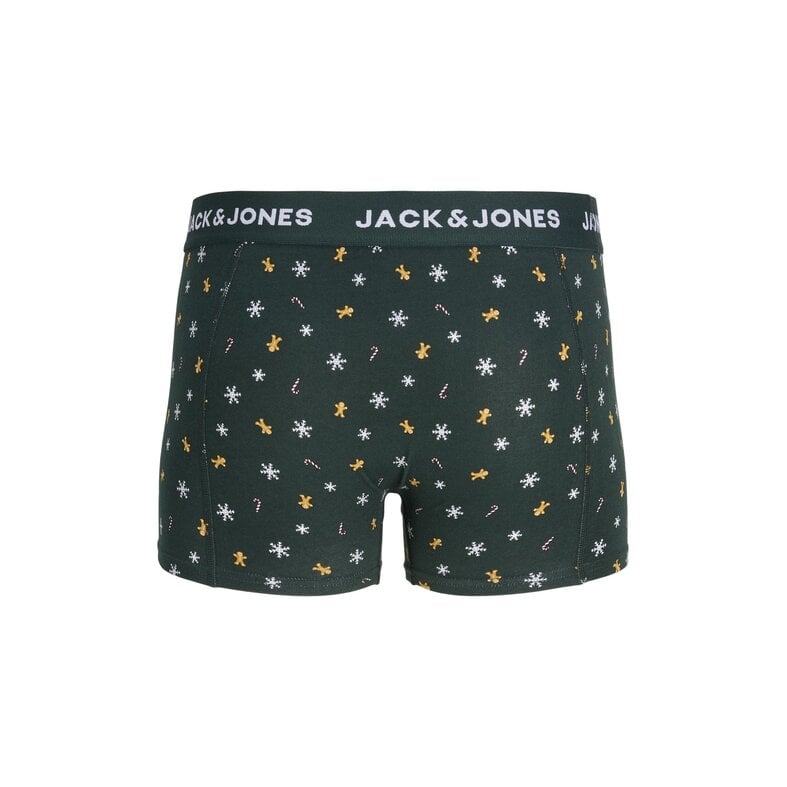 Jack & Jones Jack & Jones Heren Kerst Boxershorts Trunks JACXMAS GINGERBREAD 3-Pack Donkergroen/Donkerblauw Kerst Print