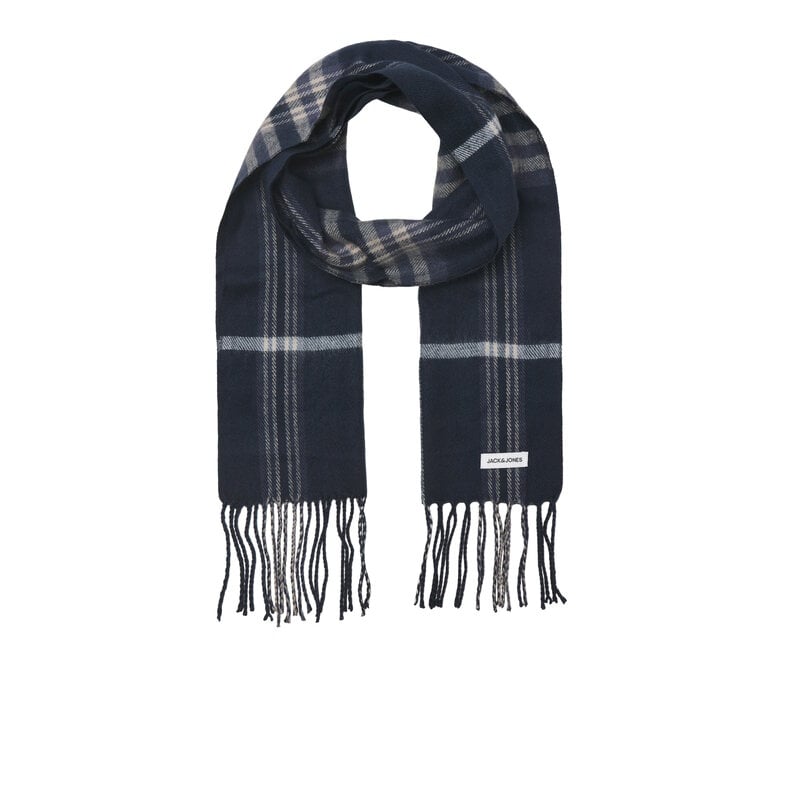 Jack & Jones Jack & Jones Heren Muts + Sjaal Giftbox JACFROST DNA Donkerblauw Geruit/Effen Zwart