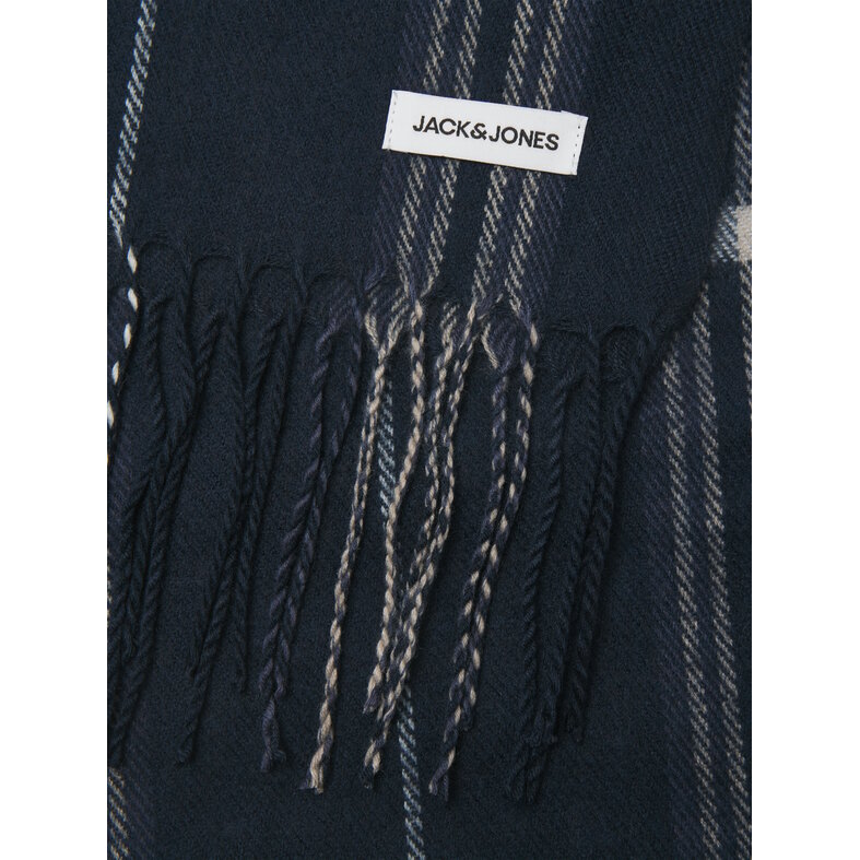 Jack & Jones Jack & Jones Heren Muts + Sjaal Giftbox JACFROST DNA Donkerblauw Geruit/Effen Zwart