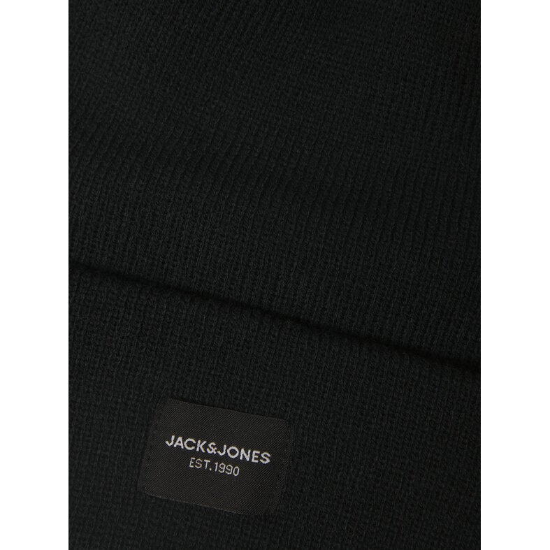 Jack & Jones Jack & Jones Heren Muts + Sjaal Giftbox JACFROST DNA Donkerblauw Geruit/Effen Zwart