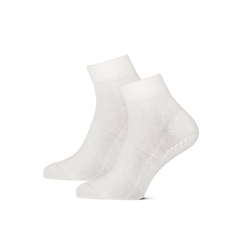 Basset Basset Women's Ankle Socks Non-Slip Yoga & Pilates 2-Pack White