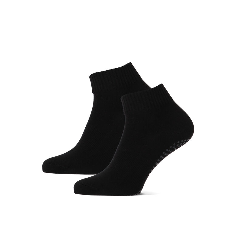 Basset Basset Women's Ankle Socks Non-Slip Yoga & Pilates 2-Pack Black
