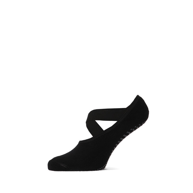 Basset Basset Women's Footies Yoga Pilates Socks Non-Slip 2-Pack Black