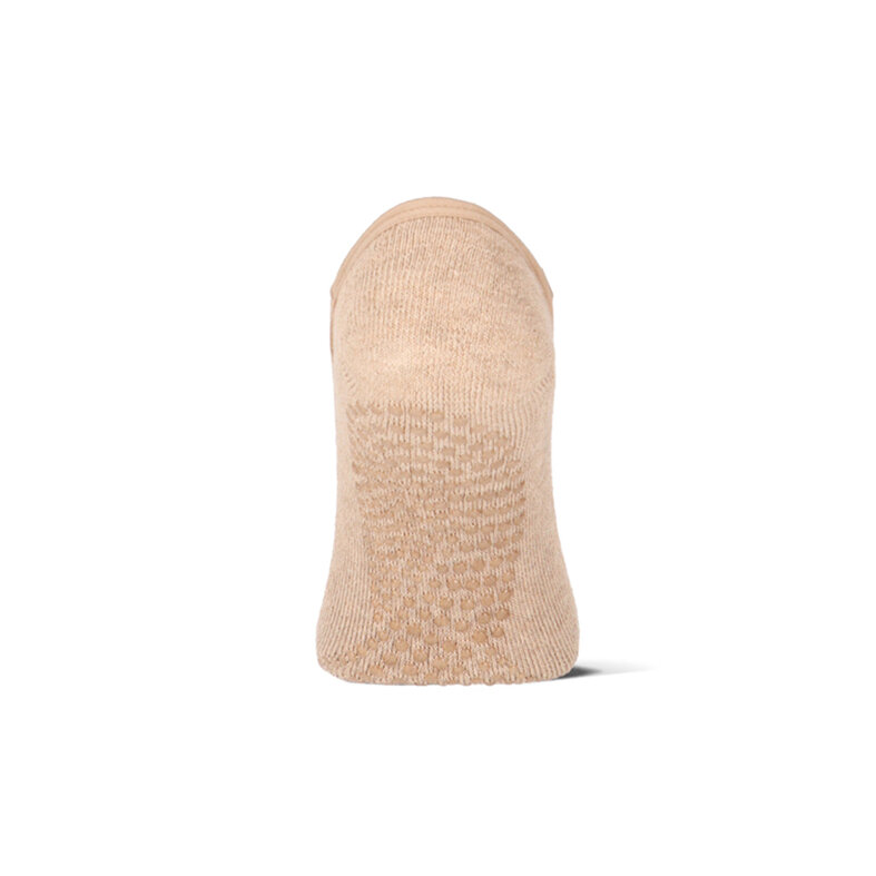 Basset Basset Women's Footies Yoga Pilates Socks Non-Slip 2-Pack Beige