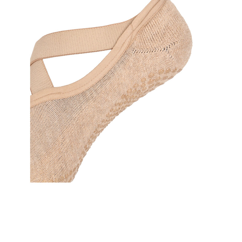 Basset Basset Women's Footies Yoga Pilates Socks Non-Slip 2-Pack Beige