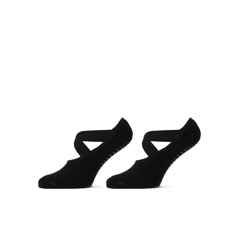 Basset Basset Women's Footies Yoga Pilates Socks Non-Slip 2-Pack Black