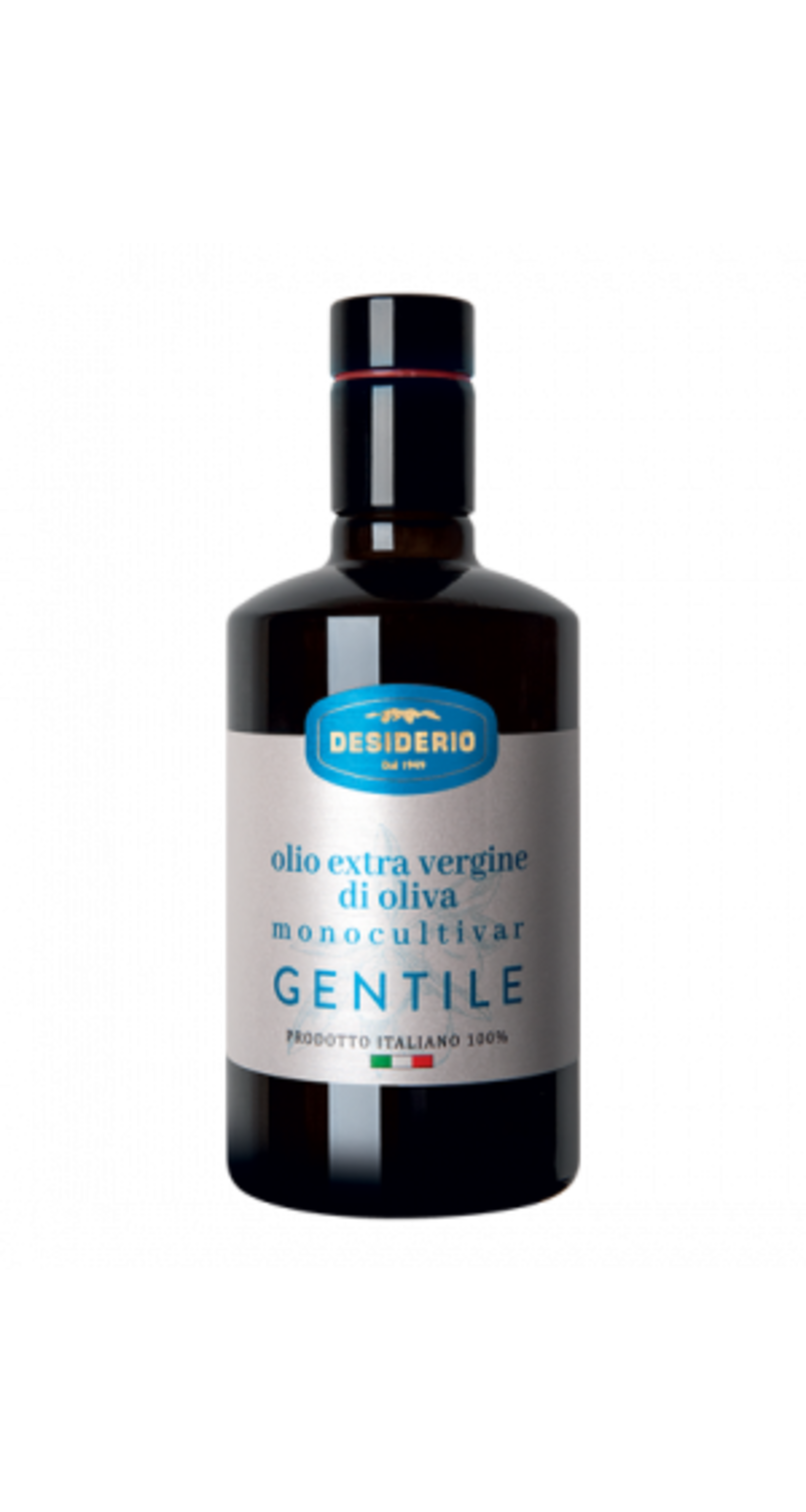 Desiderio, originele Italiaanse producten. Olijfolie  Extra vergine Monocultivar  Gentile 0,50 L