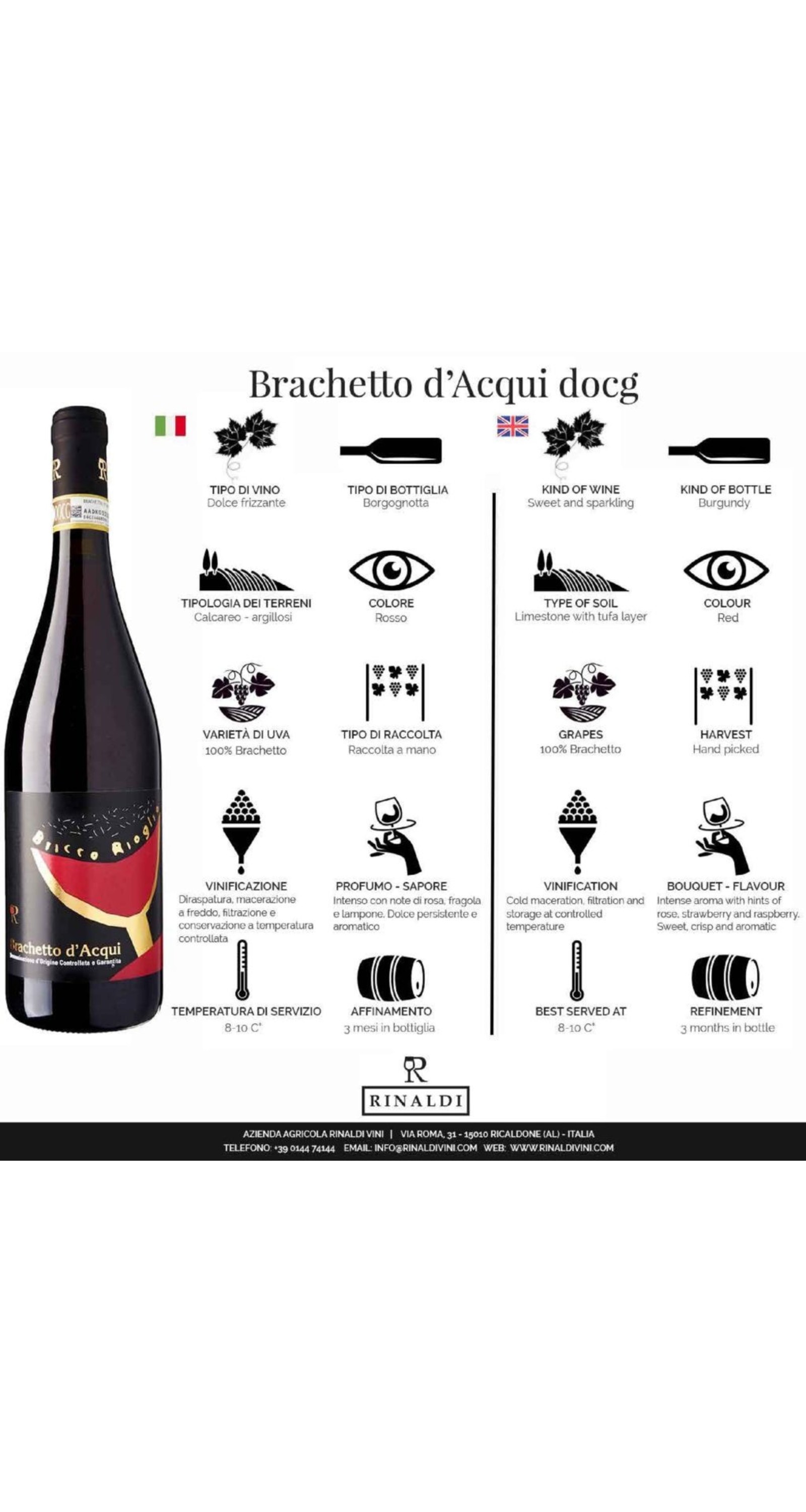 Rinaldi Piemonte Wijnen Brachetto d'Acqui DOCG 2017 750 ml